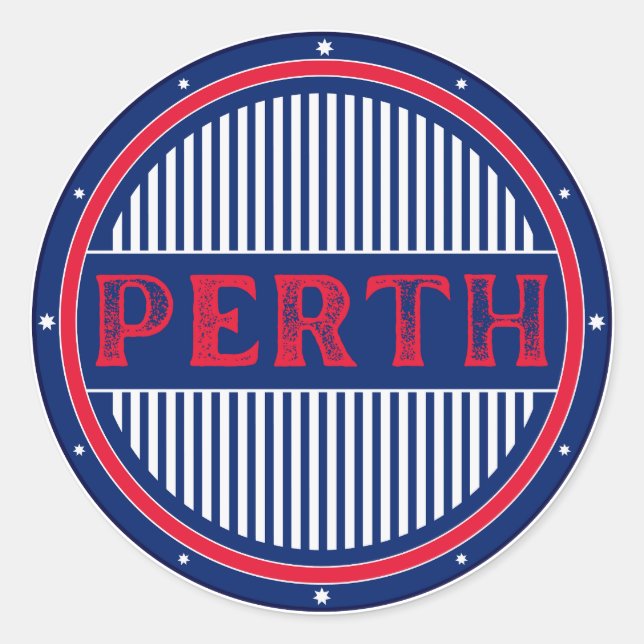 Adesivo Emblema Orgulho da Cidade de Perth – Identidade Au (Frente)
