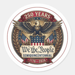 Adesivo Emblema Patriótico do Legado Americano de 250 Anos