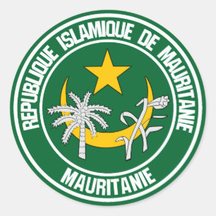 Adesivo Emblema Redondo da Mauritânia