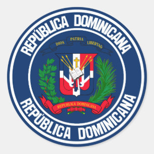 Adesivo Emblema redondo da República Dominicana