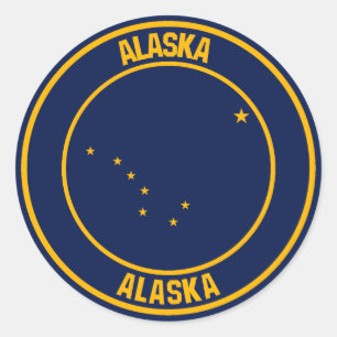 Adesivo Emblema redondo de Alaska