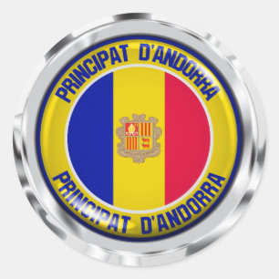 Adesivo Emblema redondo de Andorra