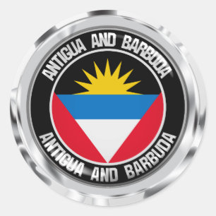 Adesivo Emblema redondo de Antígua e de Barbuda