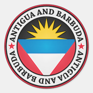 Adesivo Emblema redondo de Antígua e de Barbuda