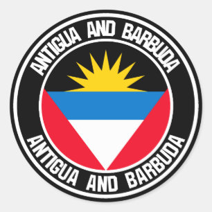 Adesivo Emblema redondo de Antígua e de Barbuda