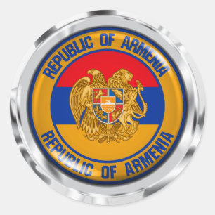 Adesivo Emblema redondo de Arménia
