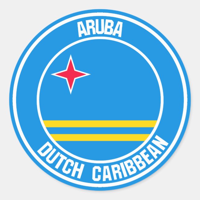 Adesivo Emblema redondo de Aruba (Frente)