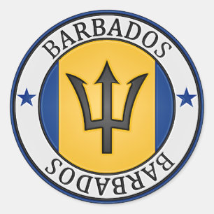 Adesivo Emblema redondo de Barbados