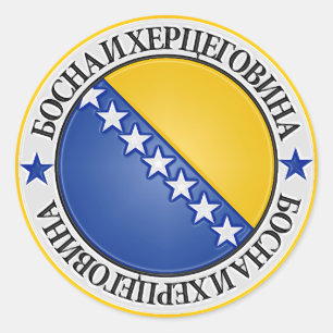 Adesivo Emblema redondo de Bósnia e de Herzegovina