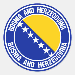 Adesivo Emblema redondo de Bósnia e de Herzegovina