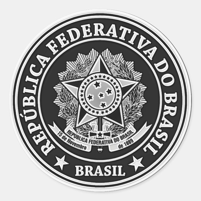 Adesivo Emblema redondo de Brasil (Frente)