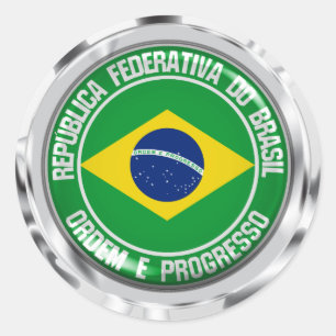 Adesivo Emblema redondo de Brasil