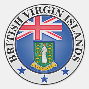 Adesivo Emblema redondo de British Virgin Islands