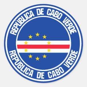 Adesivo Emblema redondo de Cabo Verde