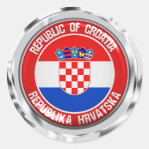 Adesivo Emblema redondo de Croatia