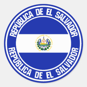 Adesivo Emblema redondo de El Salvador