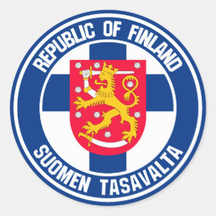 Adesivo Emblema redondo de Finlandia