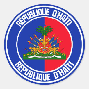 Adesivo Emblema redondo de Haiti