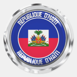 Adesivo Emblema redondo de Haiti