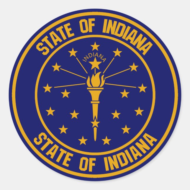 Adesivo Emblema Redondo de Indiana (Frente)