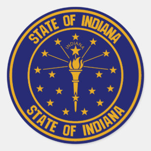 Adesivo Emblema Redondo de Indiana
