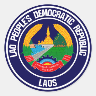 Adesivo Emblema redondo de Laos