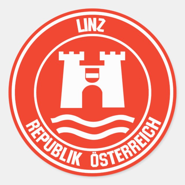 Adesivo Emblema redondo de Linz (Frente)