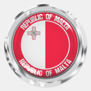 Adesivo Emblema redondo de Malta