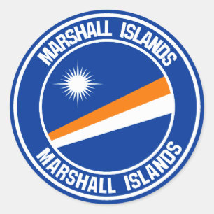 Adesivo Emblema redondo de Marshall Islands