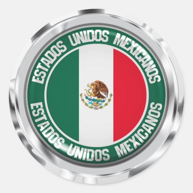 Adesivo Emblema redondo de México (Frente)
