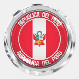 Adesivo Emblema redondo de Peru