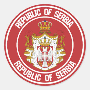 Adesivo Emblema redondo de Serbia