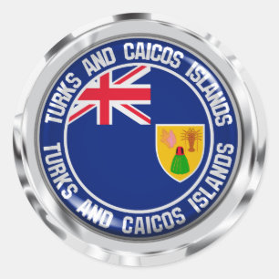 Adesivo Emblema redondo de Turks and Caicos Islands