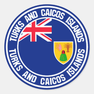 Adesivo Emblema redondo de Turks and Caicos Islands