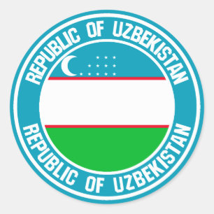 Adesivo Emblema redondo de Uzbekistan
