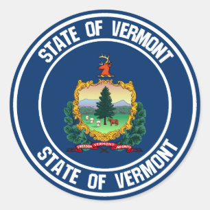Adesivo Emblema redondo de Vermont