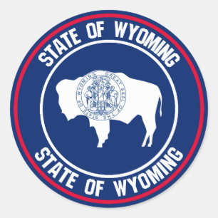 Adesivo Emblema redondo de Wyoming