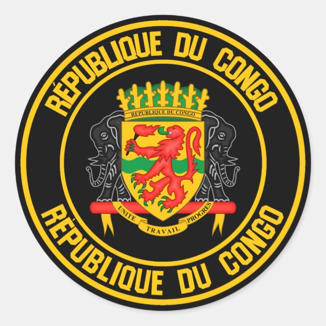 Adesivo Emblema redondo do Congo (Frente)