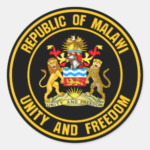 Adesivo Emblema redondo do Malawi