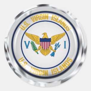 Adesivo Emblema redondo dos E.U. Virgin Islands