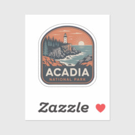 Adesivo Emblema Retro do Parque Nacional Acadia