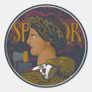 Adesivo Emblema romano do vintage de Italia SPQR