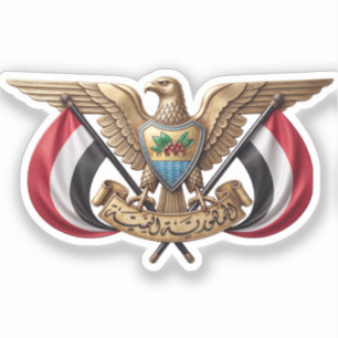 Adesivo emblema símbolo brasão de armas do país Iêmen falc