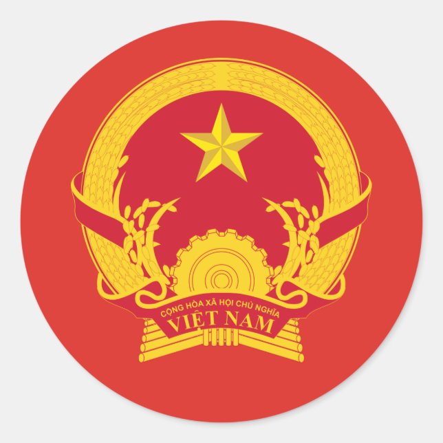 Adesivo Emblema vietnamita, Bandeira do Vietnã (Frente)