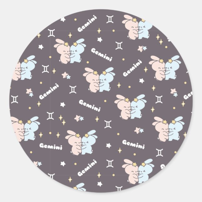 Adesivo Embraço de Gêmeos - Constelação de Gemini Zodiac (Frente)