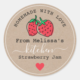 Adesivo Embraios De Morango Homemados Da Cozinha De Kraft