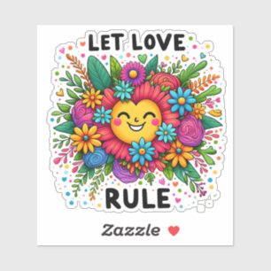 Adesivo Embrulhando a Positividade com Flores Vibrantes e