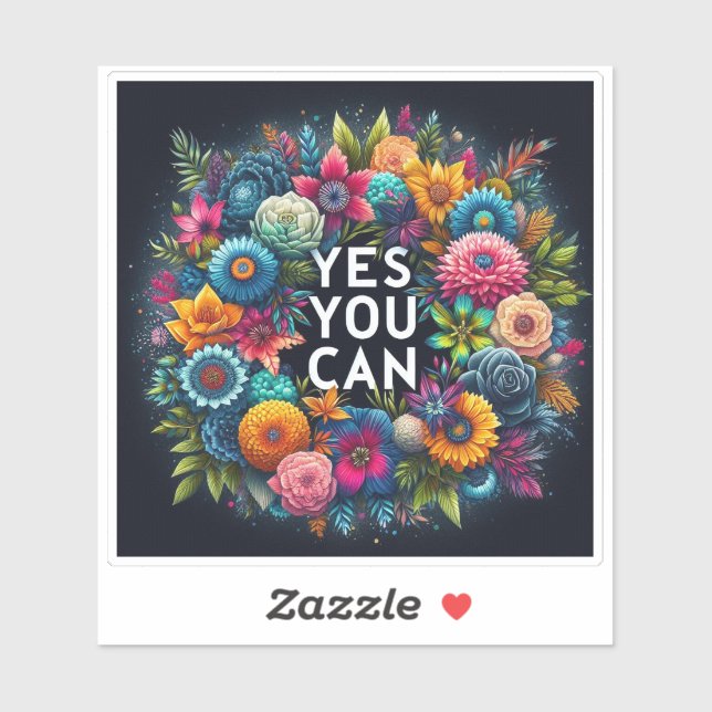 Adesivo Embrulhando Positividade Em Relação À Beleza Flora (Folha)