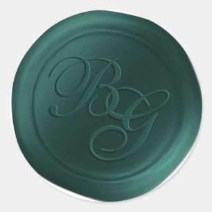 Adesivo Emerald Calliografia Monograma Cera Selo