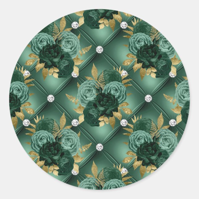 Adesivo Emerald Green e Dourado casamento (Frente)